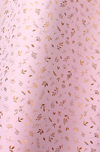 Бумага капелла 41/107-61 мини-гербарий золотой на розовом