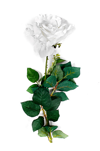 Цветок декор. 109/00 роза на стебле белая