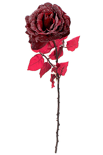 Цветок декор. 129/25 роза бархатная бордовая