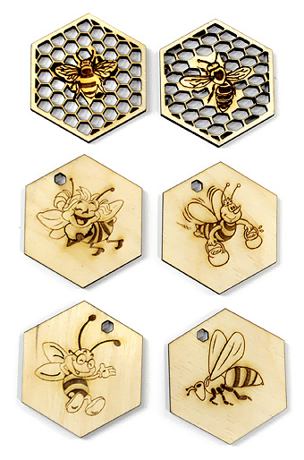 Декор деревянный 35/801 резной- пчелки в сотах с гравировкой