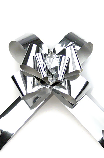 Бант бабочка 284/70 метал. серебро