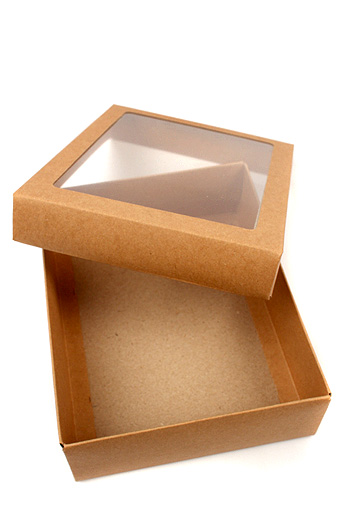 Коробка крафт эко 118/93 прямоуг. крышка+дно с окном