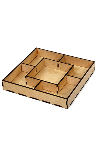 Коробка деревянная 141/93 органайзер- для орешков 5 делений