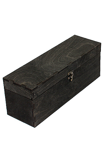 Коробка деревянная 720/05 ларец под бутылку- черный / ПОД ЗАКАЗ